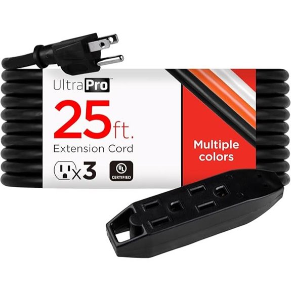 UltraPro 25 Ft Outdoor Extension Cord with Multiple Outlets