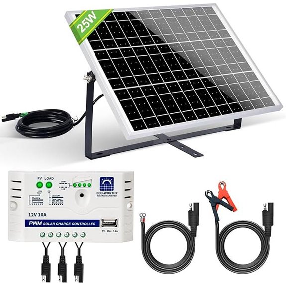 ECO-WORTHY 25W 12V Off-Grid Solar Battery Charger Kit
