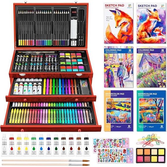 POPYOLA 269-Piece Deluxe Art Set in Wooden Case