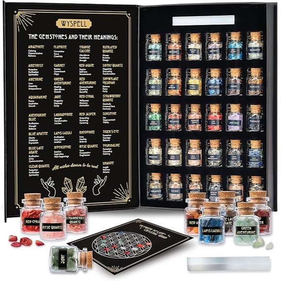 Healing Crystals in Jars 30 PCS Witchcraft Supplies