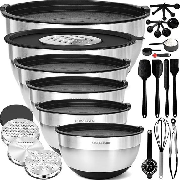 Priority Chef 30-Piece Stainless Steel Mixing Bowls Set