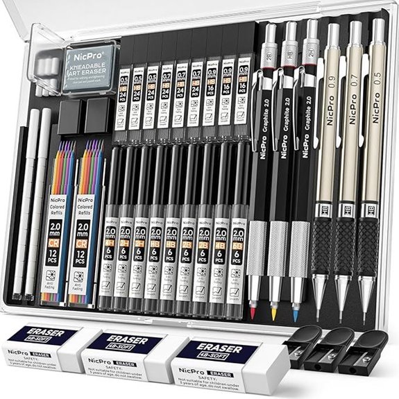 Nicpro 35-Piece Art Mechanical Pencil Set with Refills