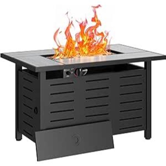 Aoxun 42 Propane Fire Pit with Lava Rocks