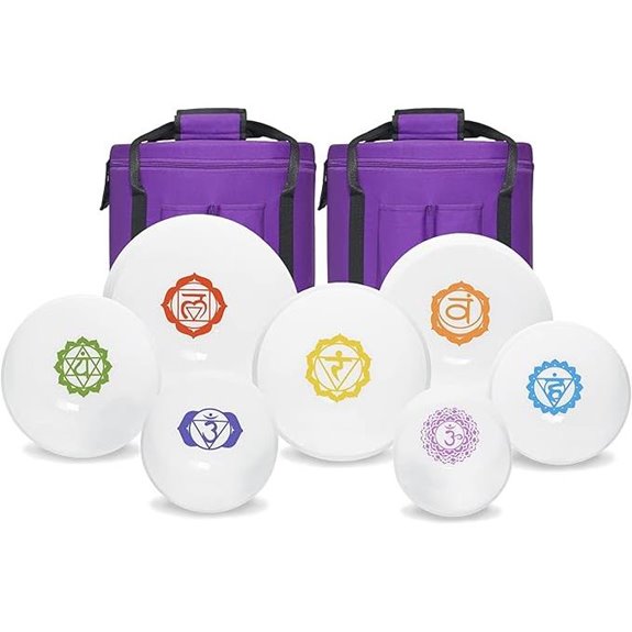 440Hz Frosted Quartz Singing Bowl Set with Cases