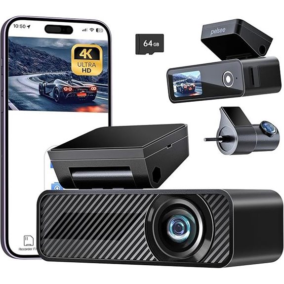 Pelsee P1 Duo 4K Dash Cam with Night Vision