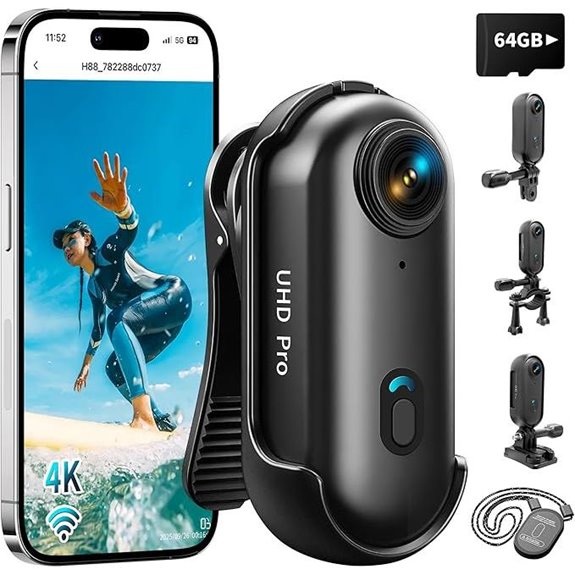 4K Action Camera with Waterproof Case and Accessories