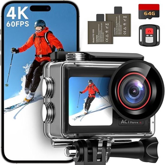 ODDV 4K Action Camera with Touch Screens & Waterproof