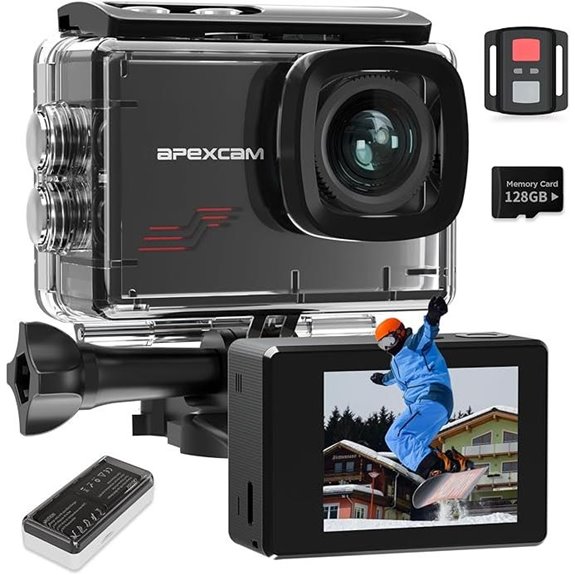 Apexcam 4K Action Camera with 128GB Waterproof