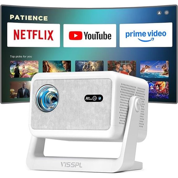 Smart 4K WiFi Bluetooth Projector with Stand