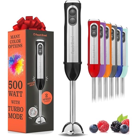 Powerful 500W Immersion Hand Blender with Turbo