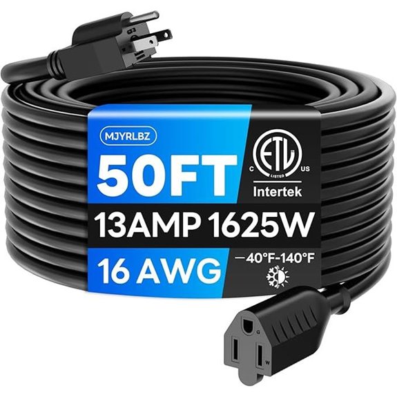 50 FT Heavy Duty Waterproof Extension Cord