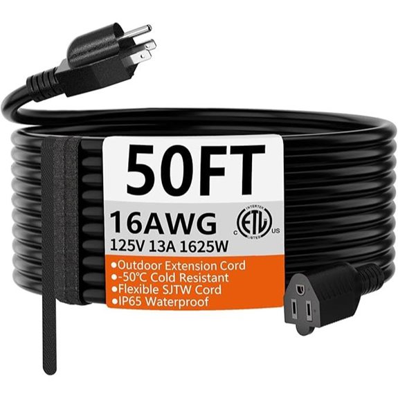 HUANCHAIN 50 FT 16-Gauge Waterproof Extension Cord