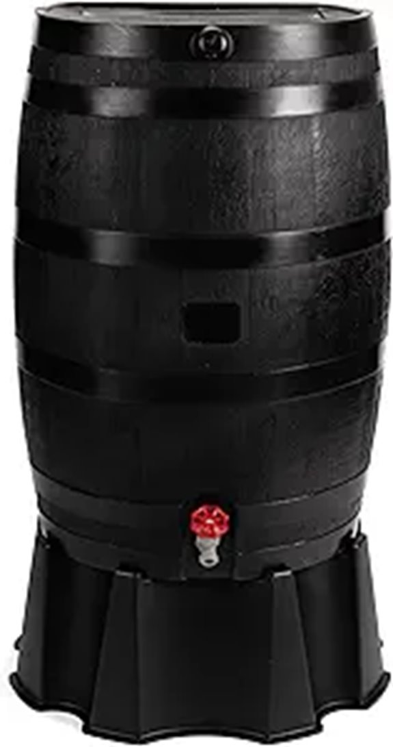 RTS 50-Gallon Recycled Plastic Rain Barrel with Stand