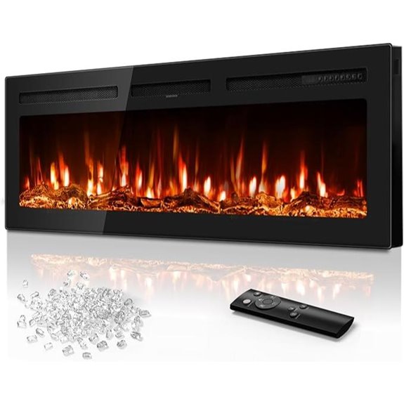 50-Inch Recessed Wall Electric Fireplace with Flame