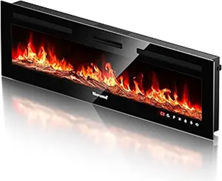 Electric Fireplace 60Inch with Remote & Touch Screen
