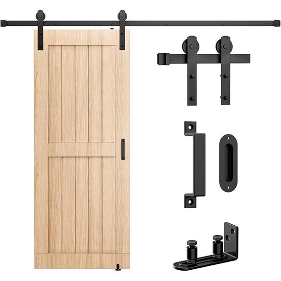 Signstek 6.6FT Barn Door Hardware Kit Black