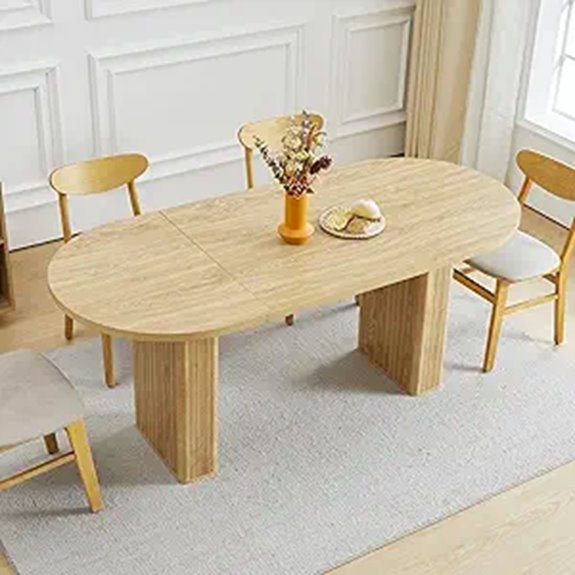 70.8-Inch Modern Oval Kitchen Dining Table