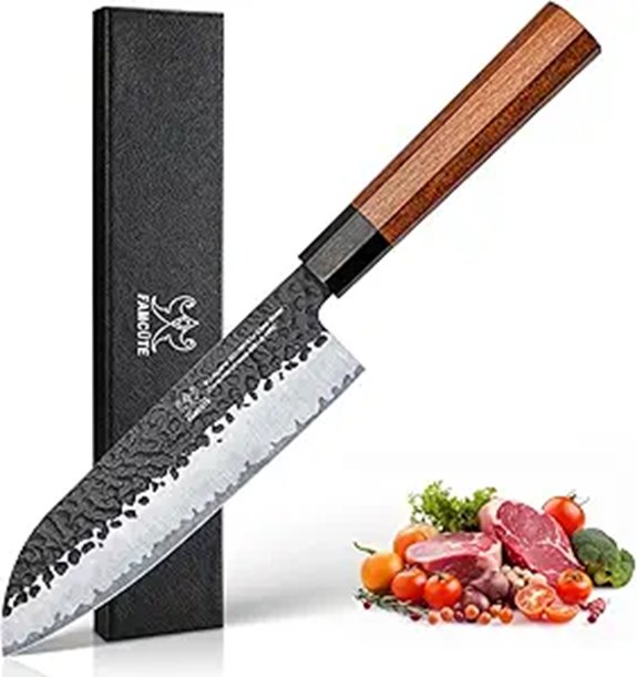Santoku Knife 7-inch Hand Forged High Carbon Steel