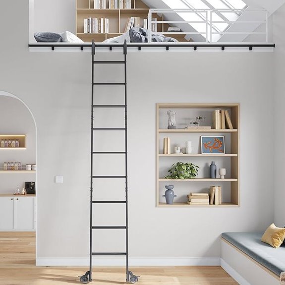 Fredbeck 7-Step Rolling Library Ladder with Track