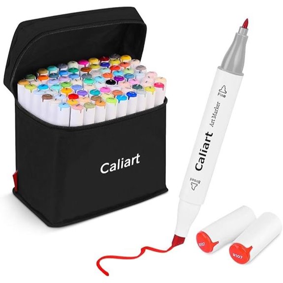 Caliart 81-Color Alcohol Markers Set with Case