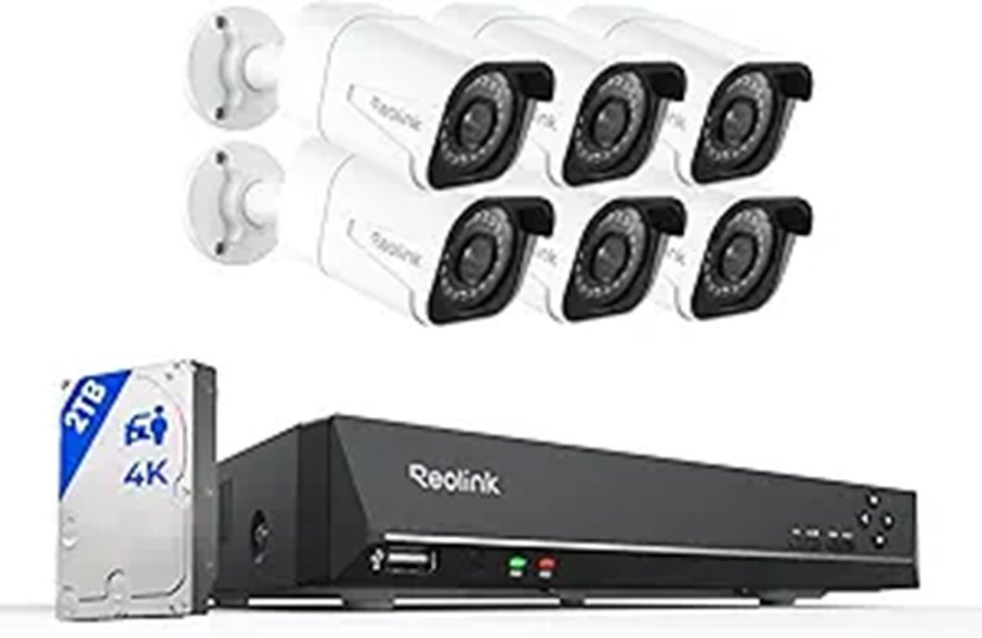 Reolink 8CH 4K Security Camera System with 6 Cameras