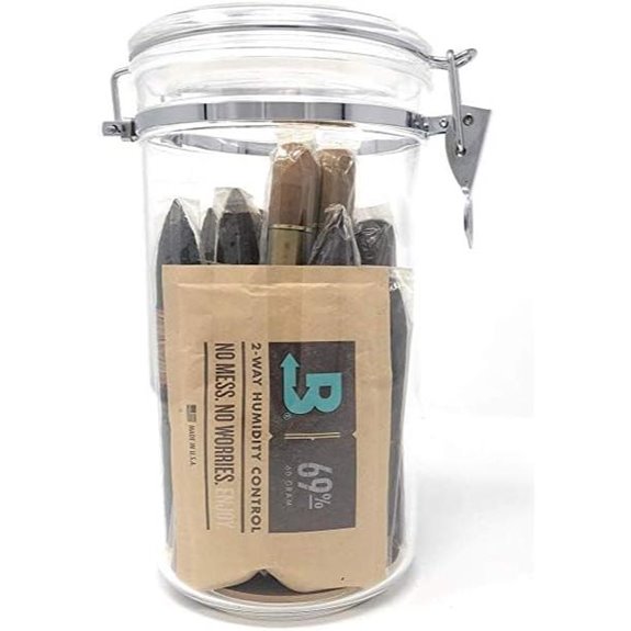 Acrylic Cigar Humidor Jar with Boveda 69% System