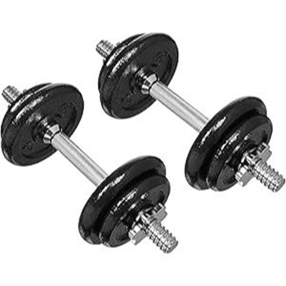 Amazon Basics Adjustable Dumbbell Hand Weight Set 38 pound Black