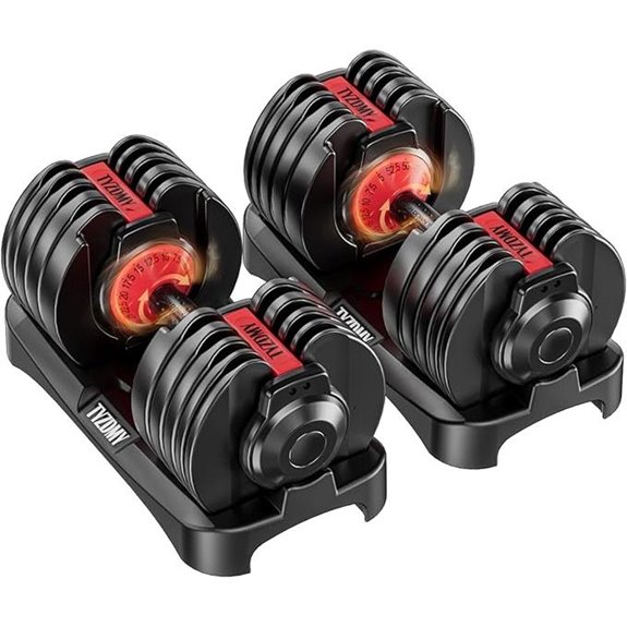 Adjustable Dumbbell Set 52.5 lbs for Home Gym