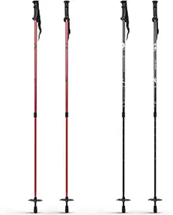 4 Pack Adjustable Aluminum Ski Poles for Adults