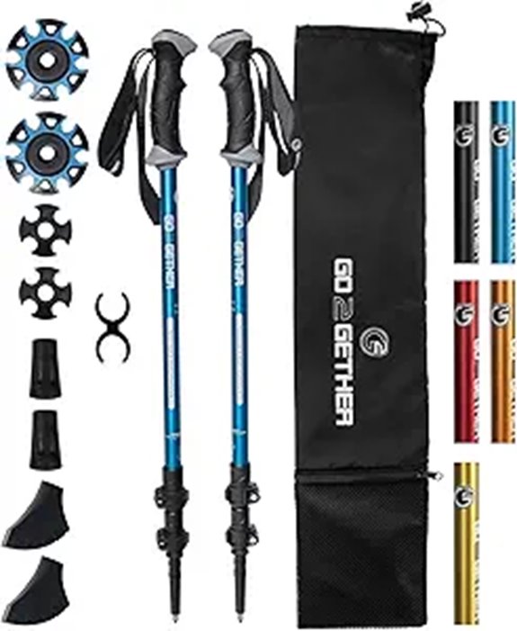 Aluminum Trekking Poles with Adjustable Locks and Comfort