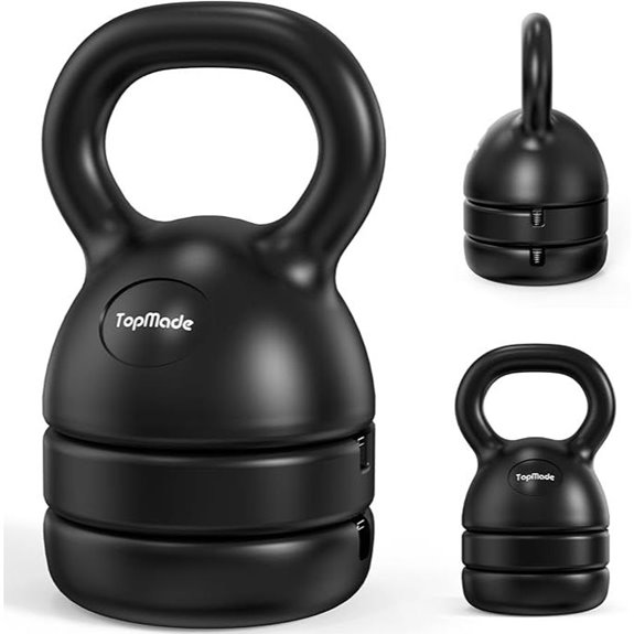 TopMade Adjustable Cast Iron Kettlebell Weights Set