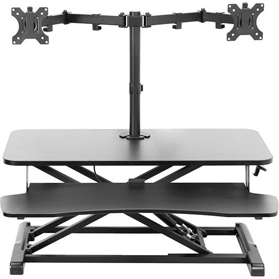 VIVO Adjustable Standing Desk Converter with Monitor Stand