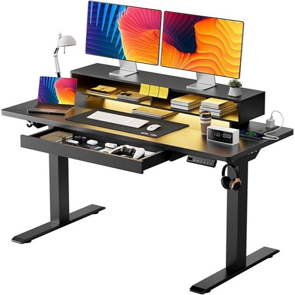 GTPLAYER Electric Adjustable Standing Desk with Drawers