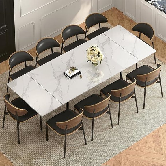 Extendable Dining Table for 6-10 with Sintered Stone Top