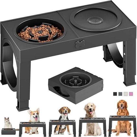 XIAZ Adjustable Elevated Dog Bowl Stand
