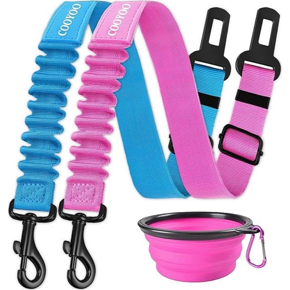 COOYOO Dog Seat Belt Set Adjustable Car Harness