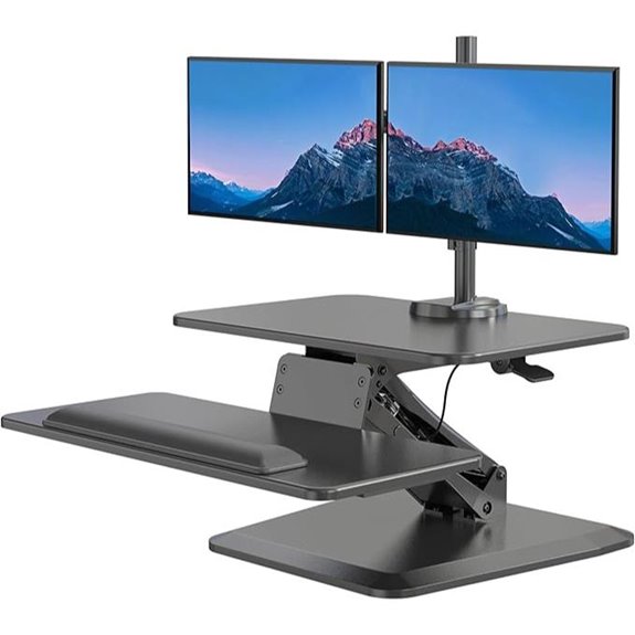 Mount-It! Adjustable Standing Desk Converter with Dual Mount