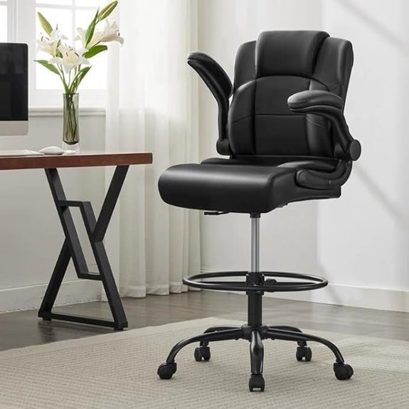 Ergonomic Drafting Chair with Flip Armrests and Height Adjustment