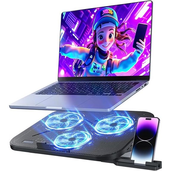Laptop Cooling Pad with Adjustable Stand and Fans
