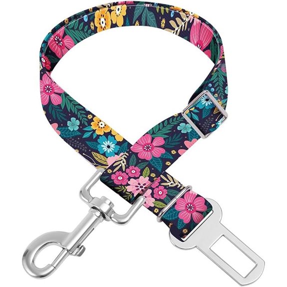 Adjustable Floral Pet Car Seat Belt (20-33 inches)