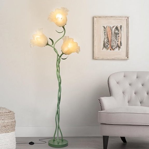 Flower Floor Lamp with Adjustable Neck and LED Bulb