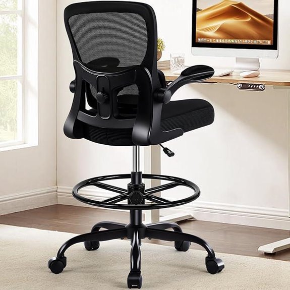 Ergonomic Drafting Office Chair with Adjustable Footrest