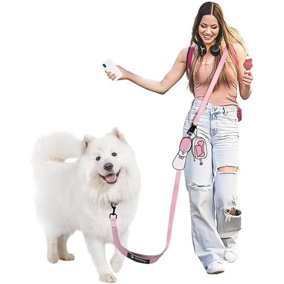 Hands-Free Dog Leash with Handle and Adjustable Length