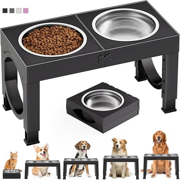 XIAZ Elevated Dog Bowls with Adjustable Heights
