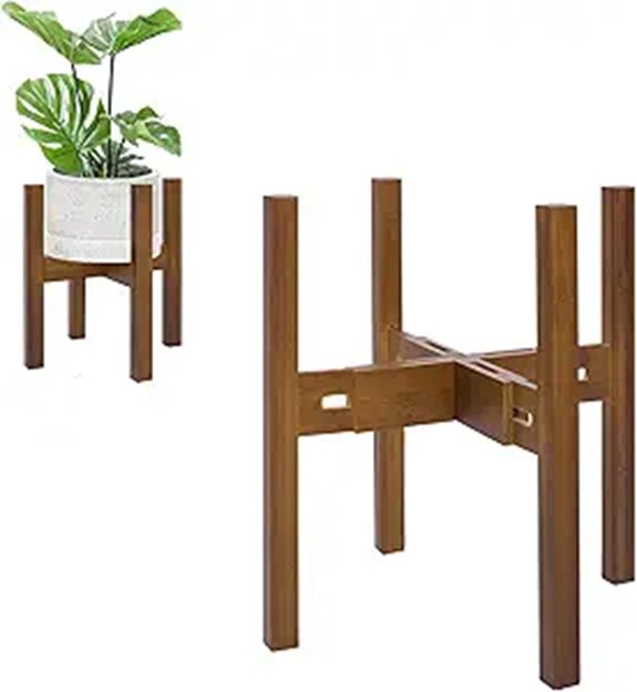 Adjustable Indoor Bamboo Plant Stand for 8-12 Inch Pots