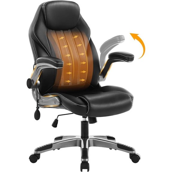 Ergonomic Office Desk Chair with Flip Arms and Lumbar