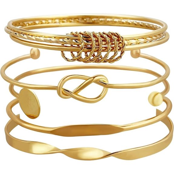 FUNOJOY Multi Layer Adjustable Bangle Bracelets for Women