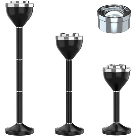 Reliancer Adjustable Outdoor Floor Ashtray with Lid