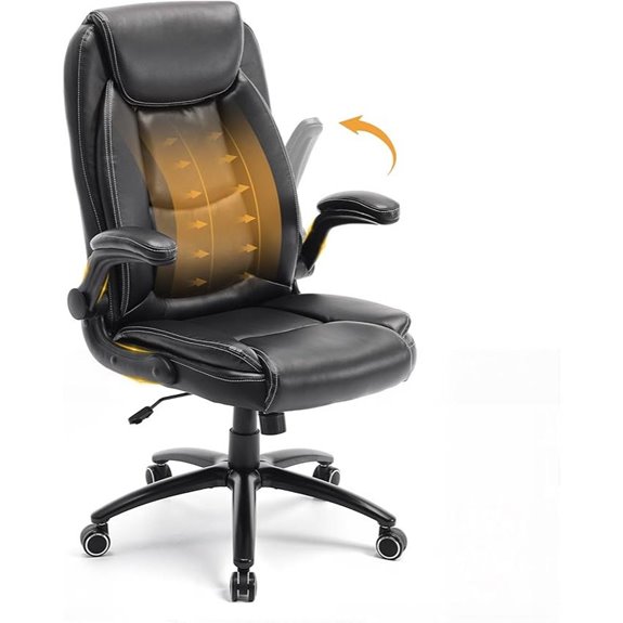 Ergonomic PU Leather Office Chair with Flip Armrests