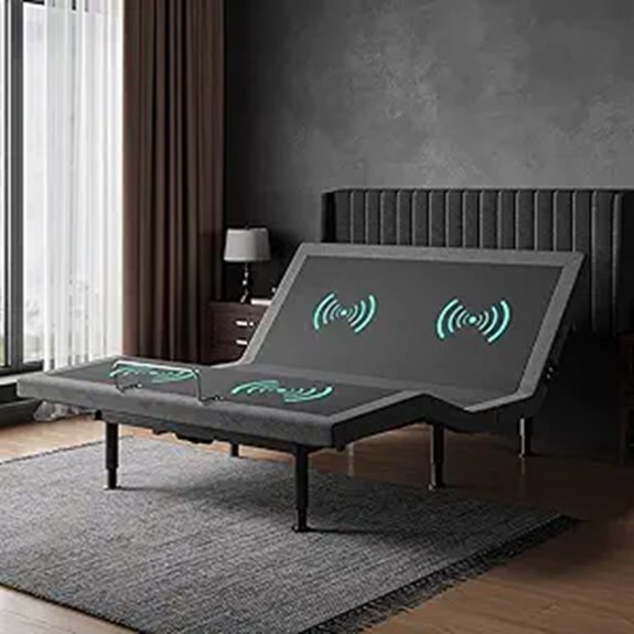 Adjustable Queen Bed Frame with Massage and USB Ports